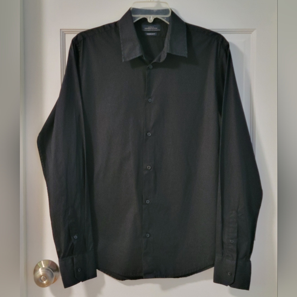 Denim & Flower Super Slim Fit Black Dress Shirt